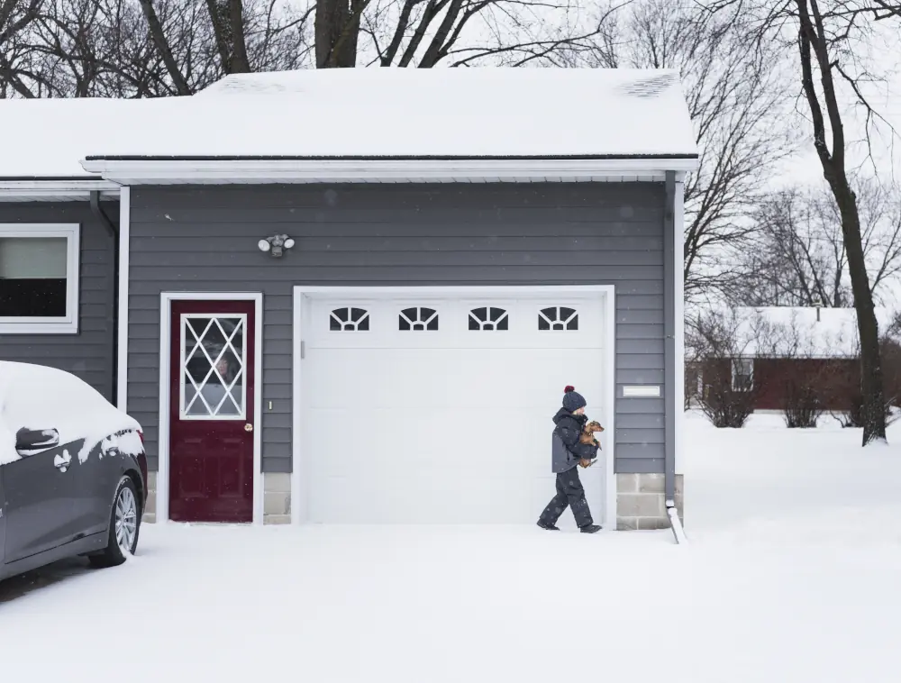 Garage in winter