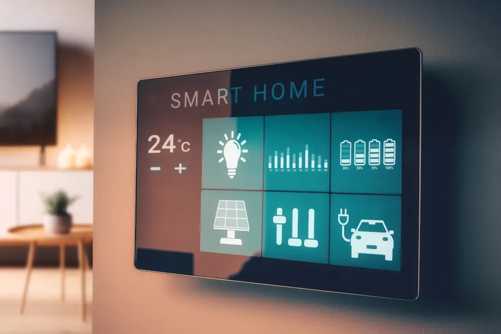 Smart home thermostat with touchscreen