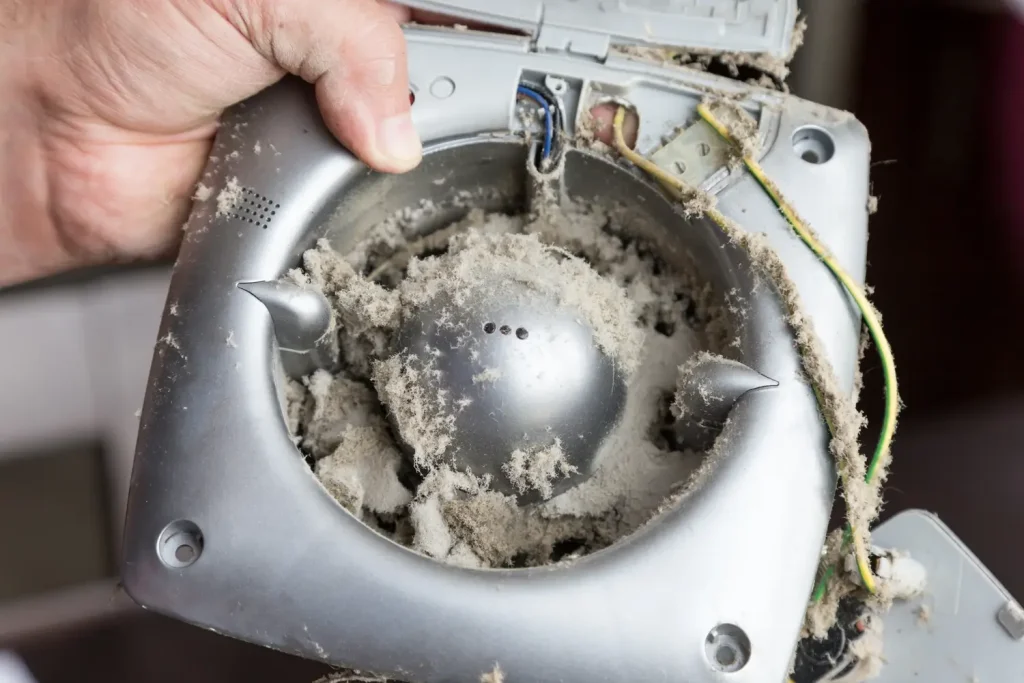 Dirty dryer vent fan